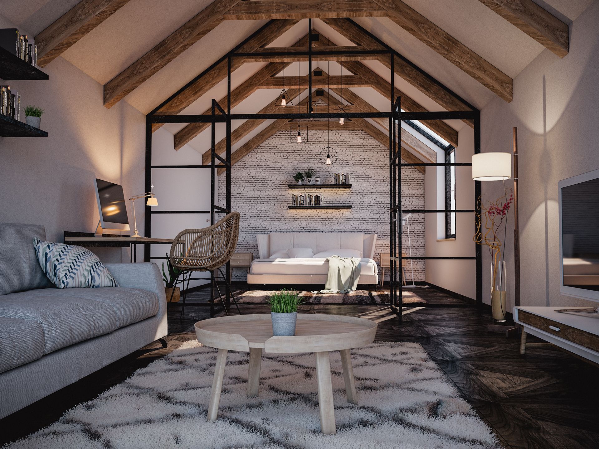 A Living Room With a Couch and a Coffee Table