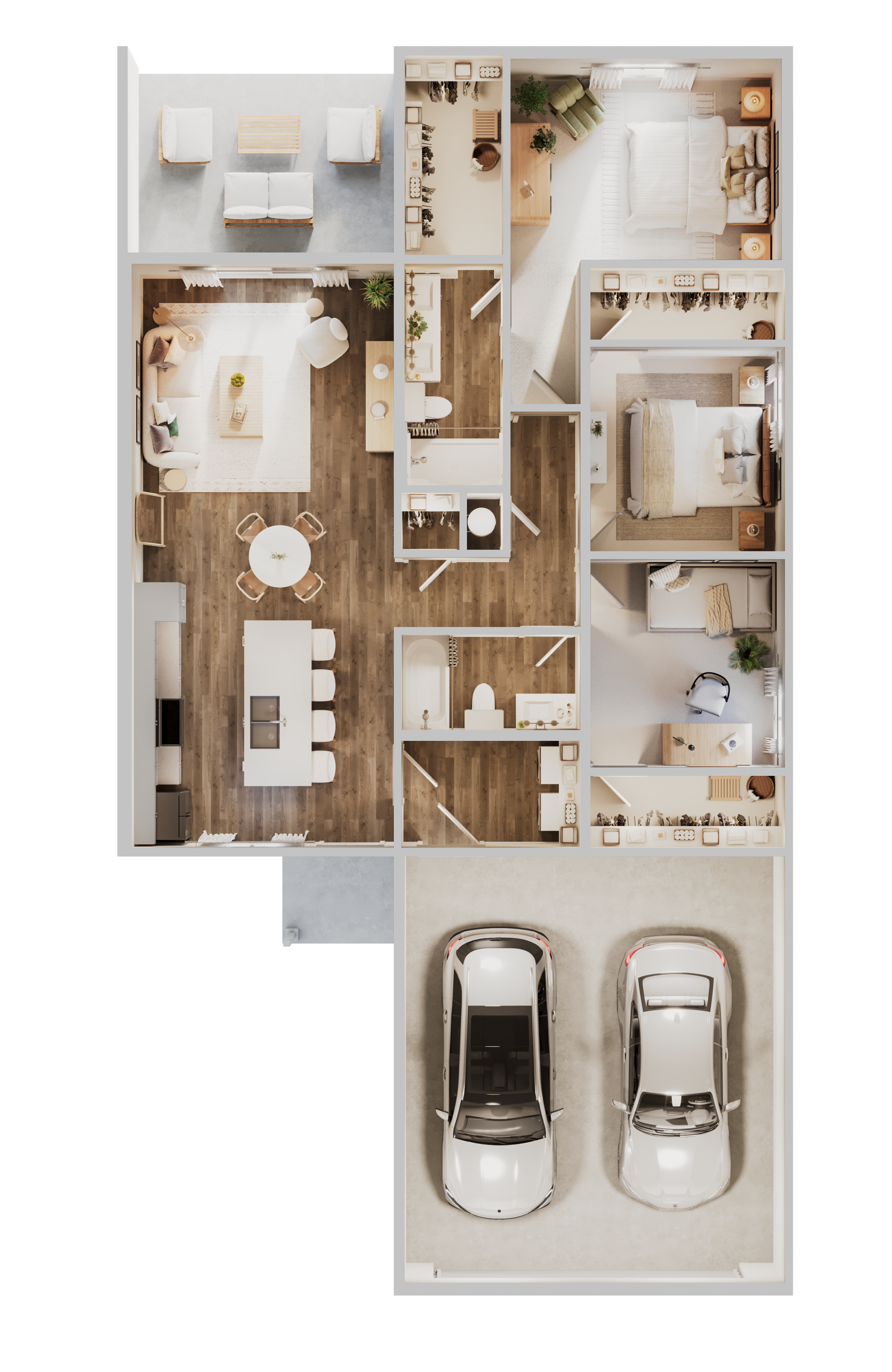 Three Bedroom Duplex Floor Plan