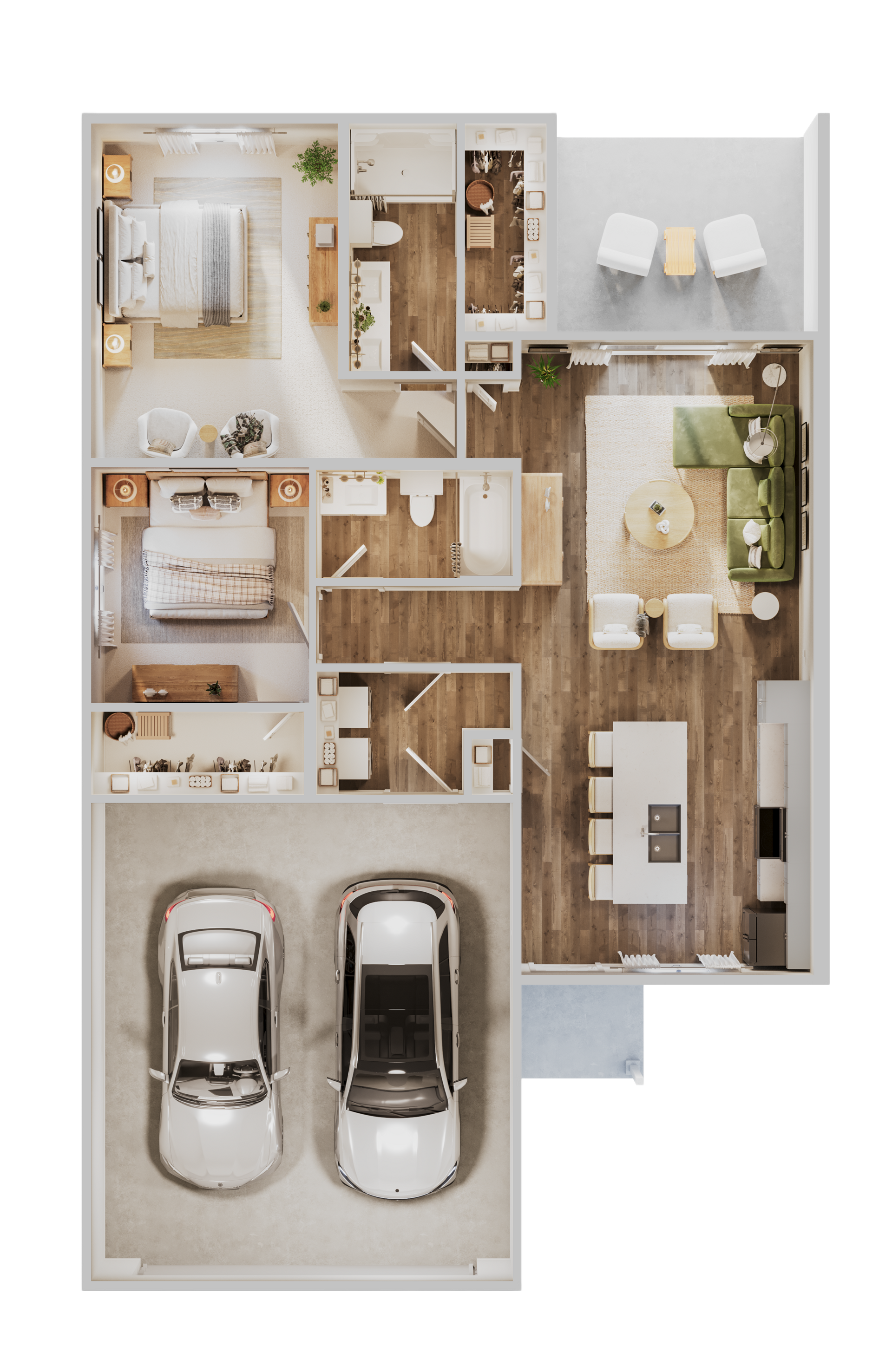 Two Bedroom Duplex Floor Plan