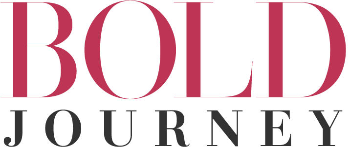 Bold Journey logo in pink and black serif text on a white background