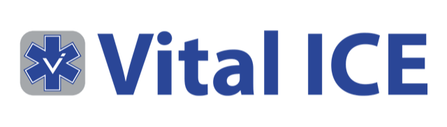 the vital ice logo has a medical symbol on it .