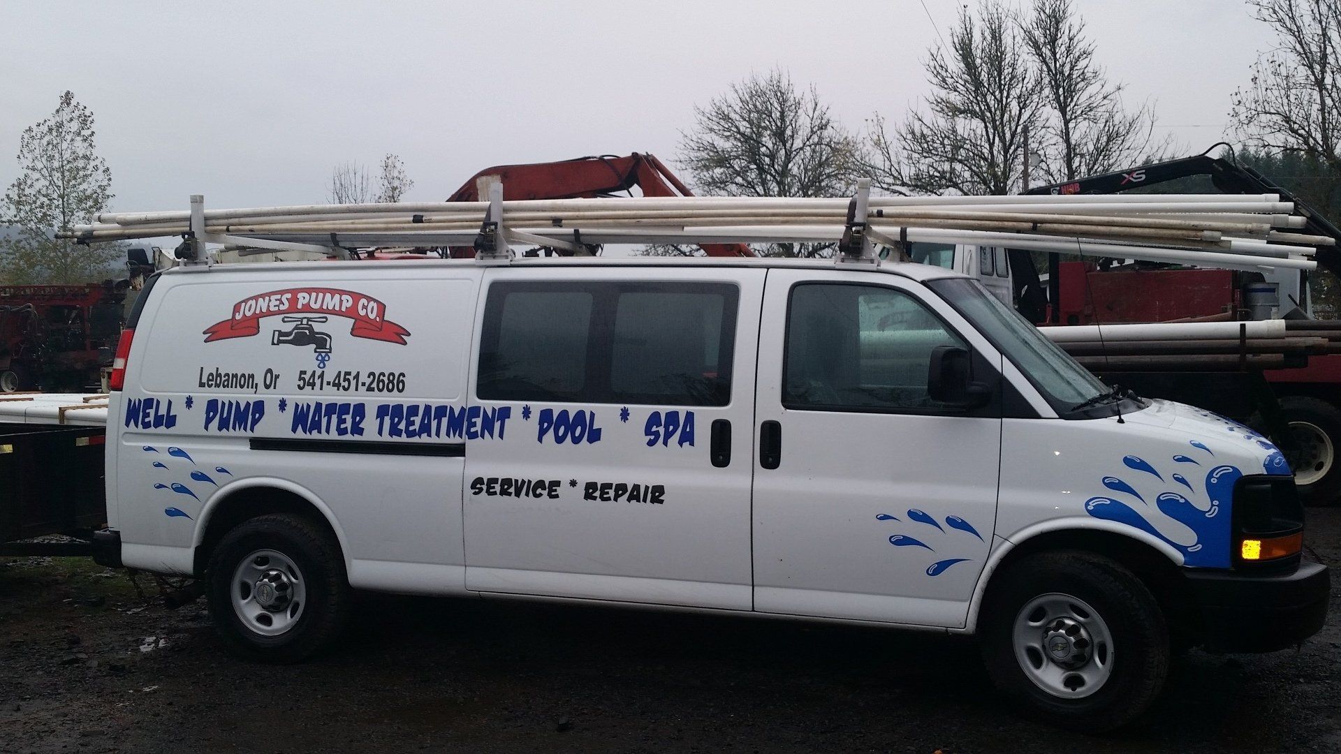 White van with logo for 