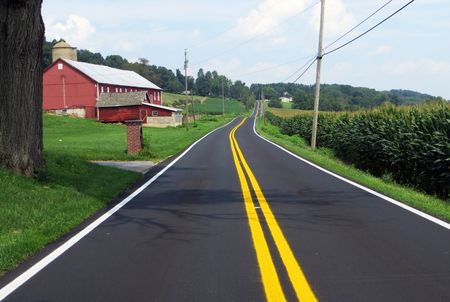 a country road with new micro surfacing