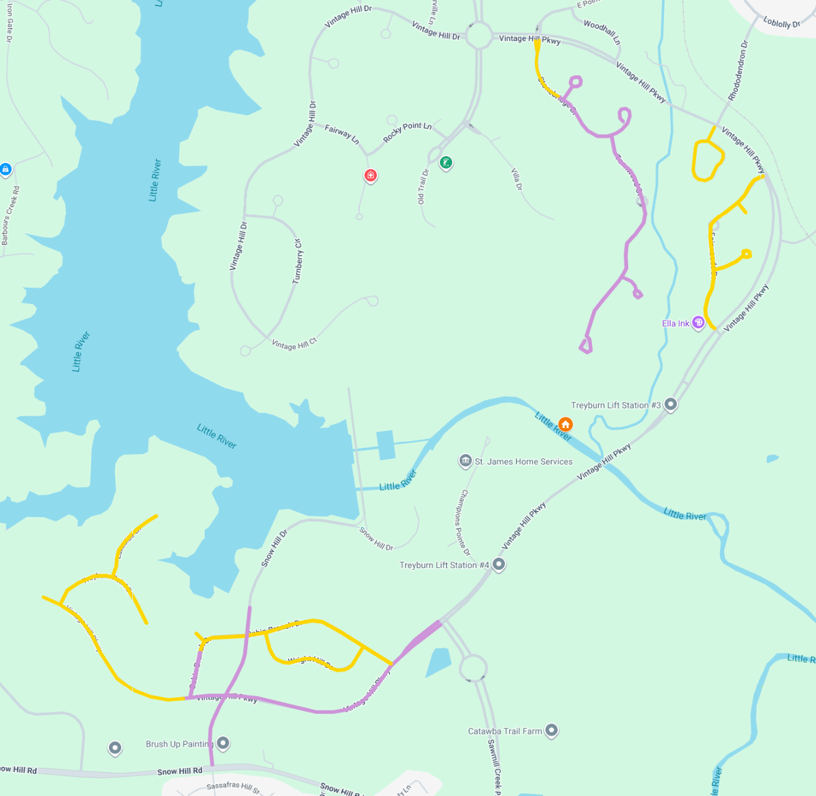 Treyburn neighborhood map