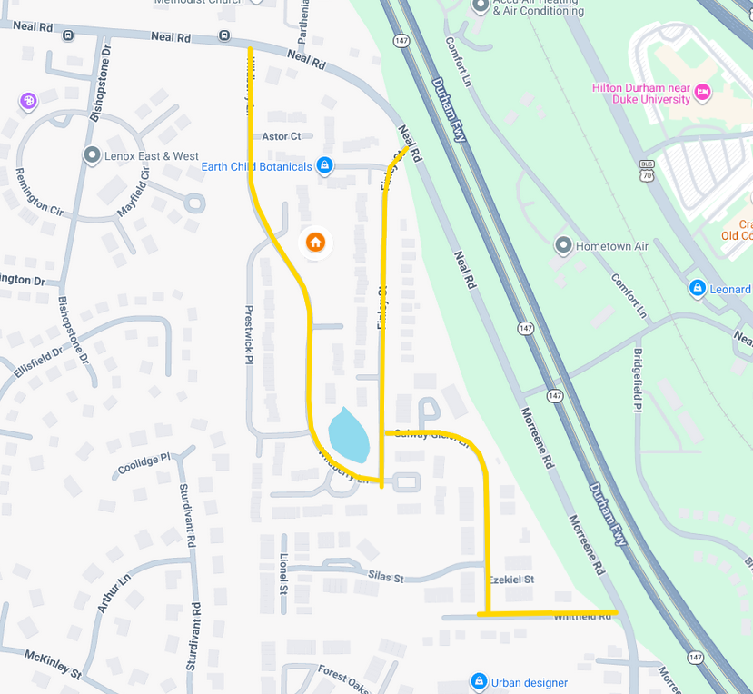 Walden Pond neighborhood map