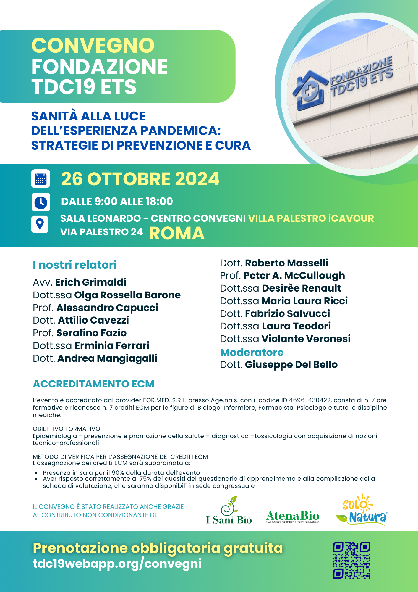 A poster for a conference called convegno fondazione tdc19 ets