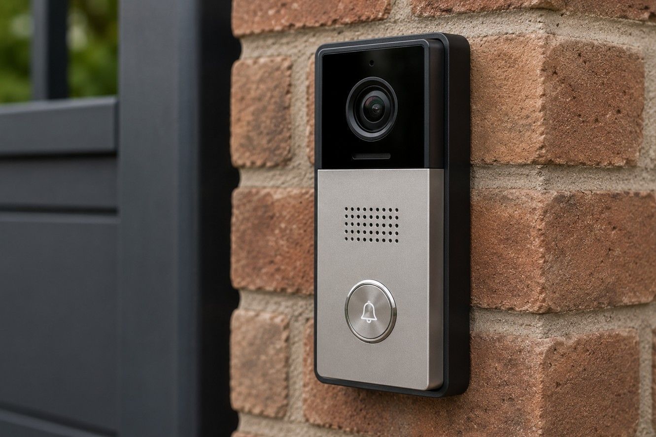 Video intercom unit with camera mounted on a gate pillar