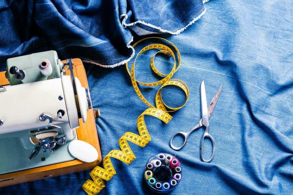 Sewing Indigo Denim Jeans With Sewing Machine — Stitch 2340 In Tamworth, NSW