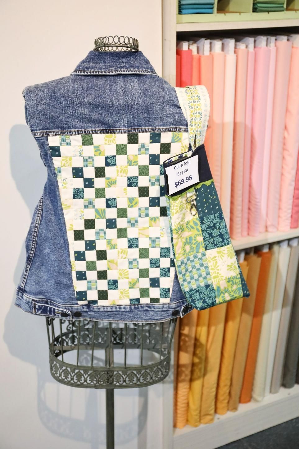 A Denim Jacket with A Checkered Pattern Is on A Mannequin — Stitch 2340 In Tamworth, NSW