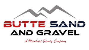 A logo for butte sand and gravel a morhead family company