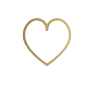 Gold outline heart icon on a white background
