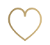 Gold outlined heart icon on a white background