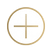 Gold circle with a centered plus sign icon on a white background