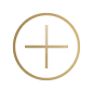 Gold circle with a centered plus sign icon on a white background
