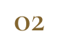 Gold “02” on a white background