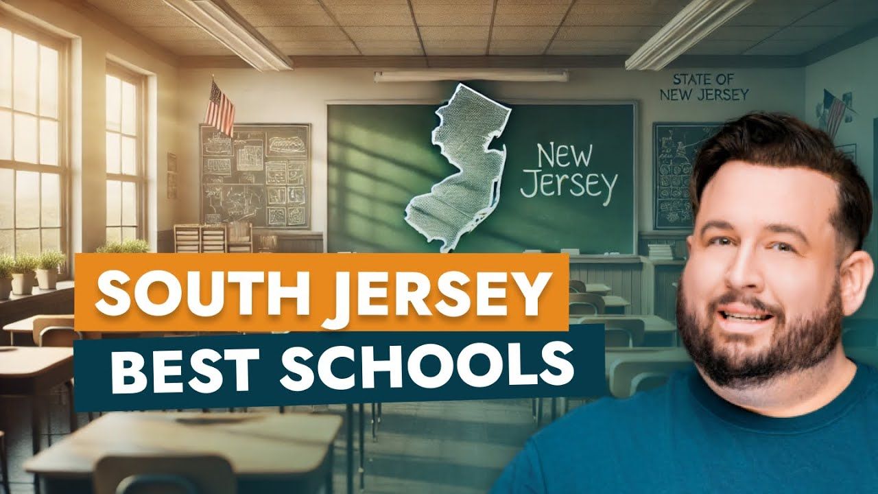 A man is standing in a classroom with a map of new jersey on the blackboard.