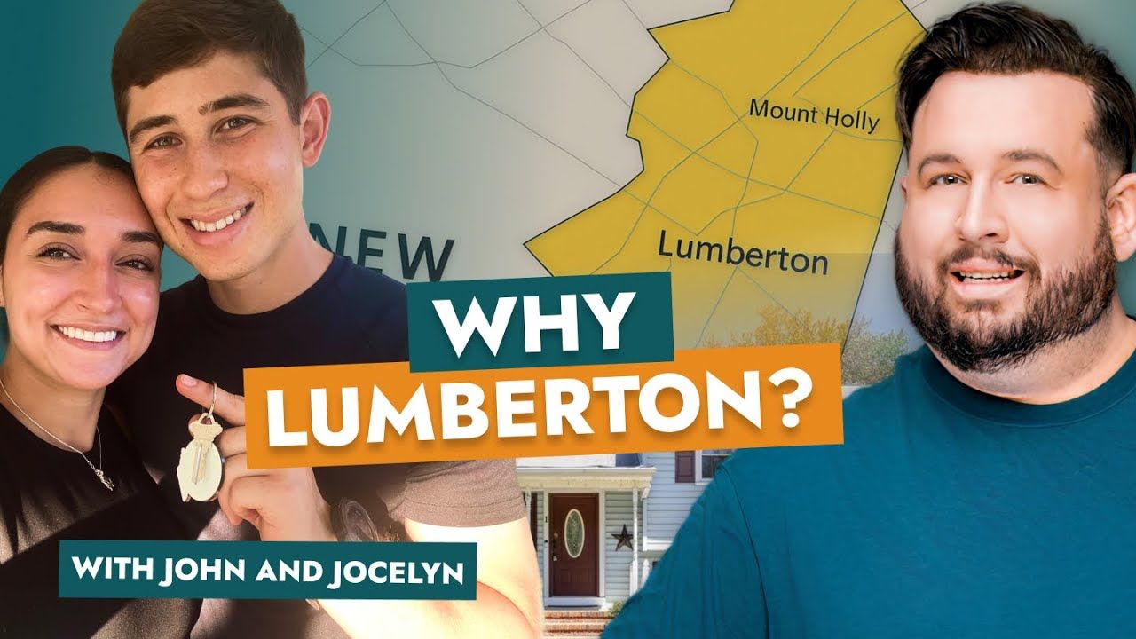 A man and a woman are standing next to each other with a sign that says why lumberton