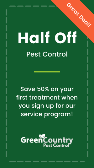 Green pest control ad: 