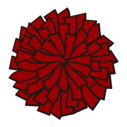 a drawing of a red and black flower on a white background