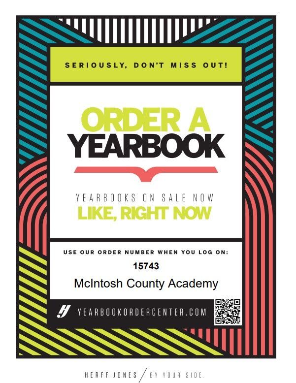 a poster that says order a yearbook on it