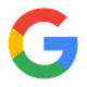 The google logo is a colorful circle with the letter g in the middle.