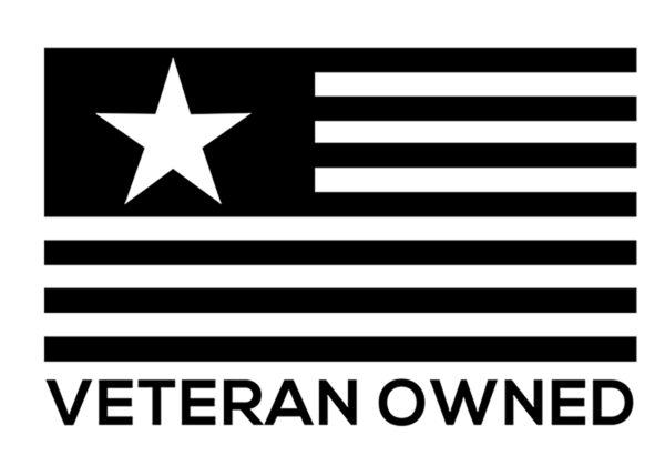 Black and white flag with a star and stripes, text 