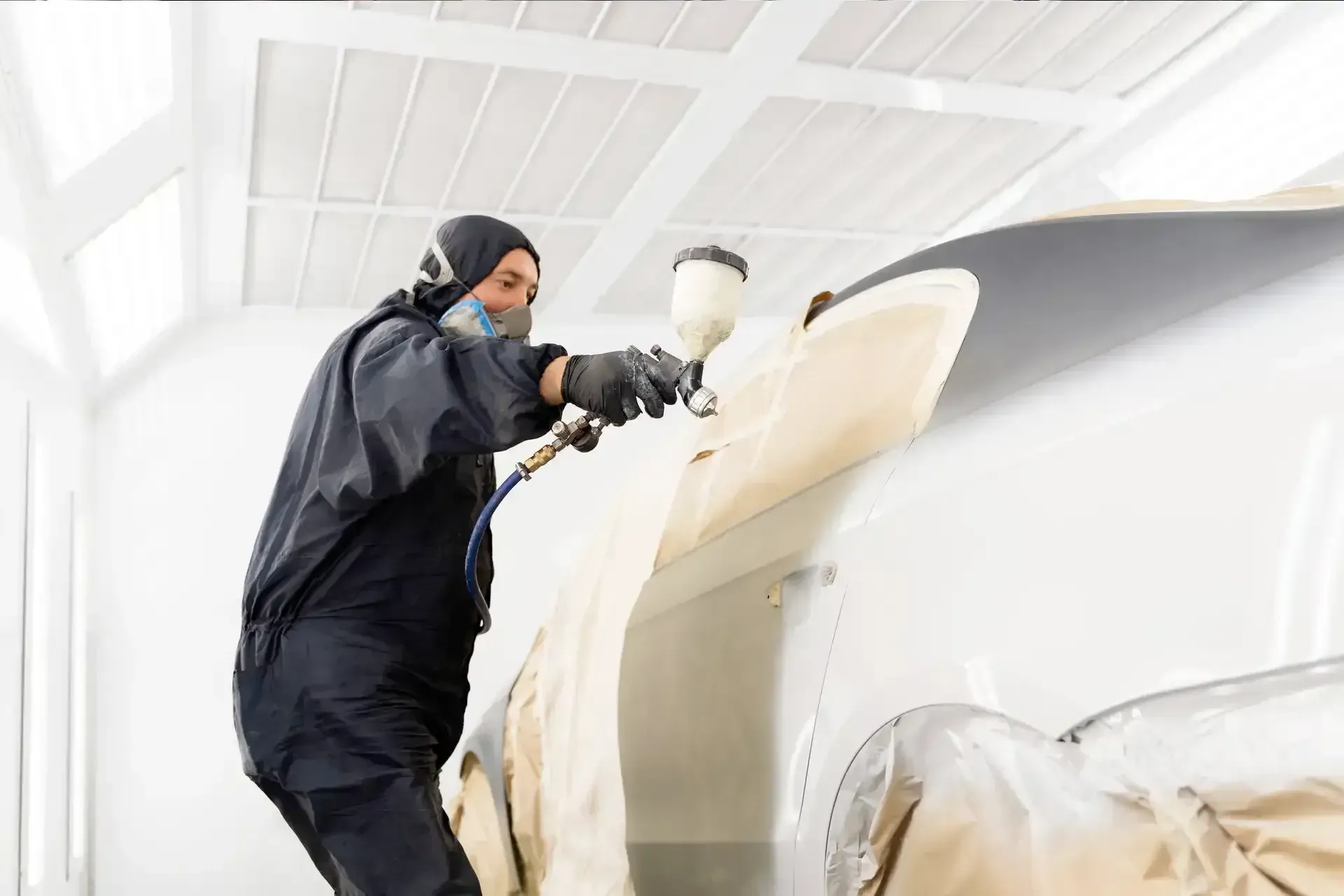 prescott body shop painter working