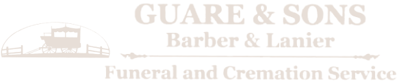 Logo for Guare & Sons Funeral and Cremation Service with a hearse icon.