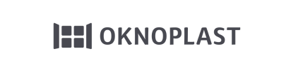 Oknoplast logo: a stylized window icon to the left of the word 