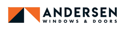 Andersen Windows & Doors logo with an orange, black, and white geometric design.