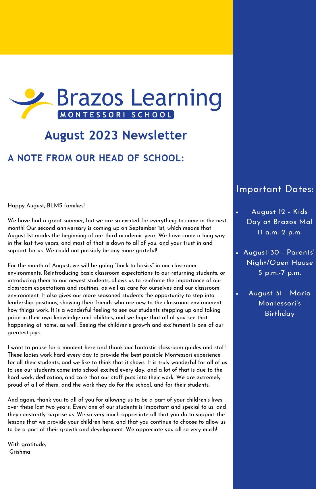 August 2023 Newsletter