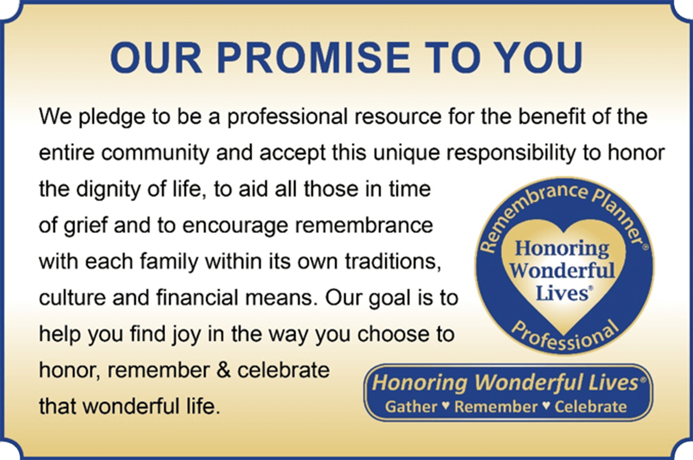 a sign that says our promise to you on it