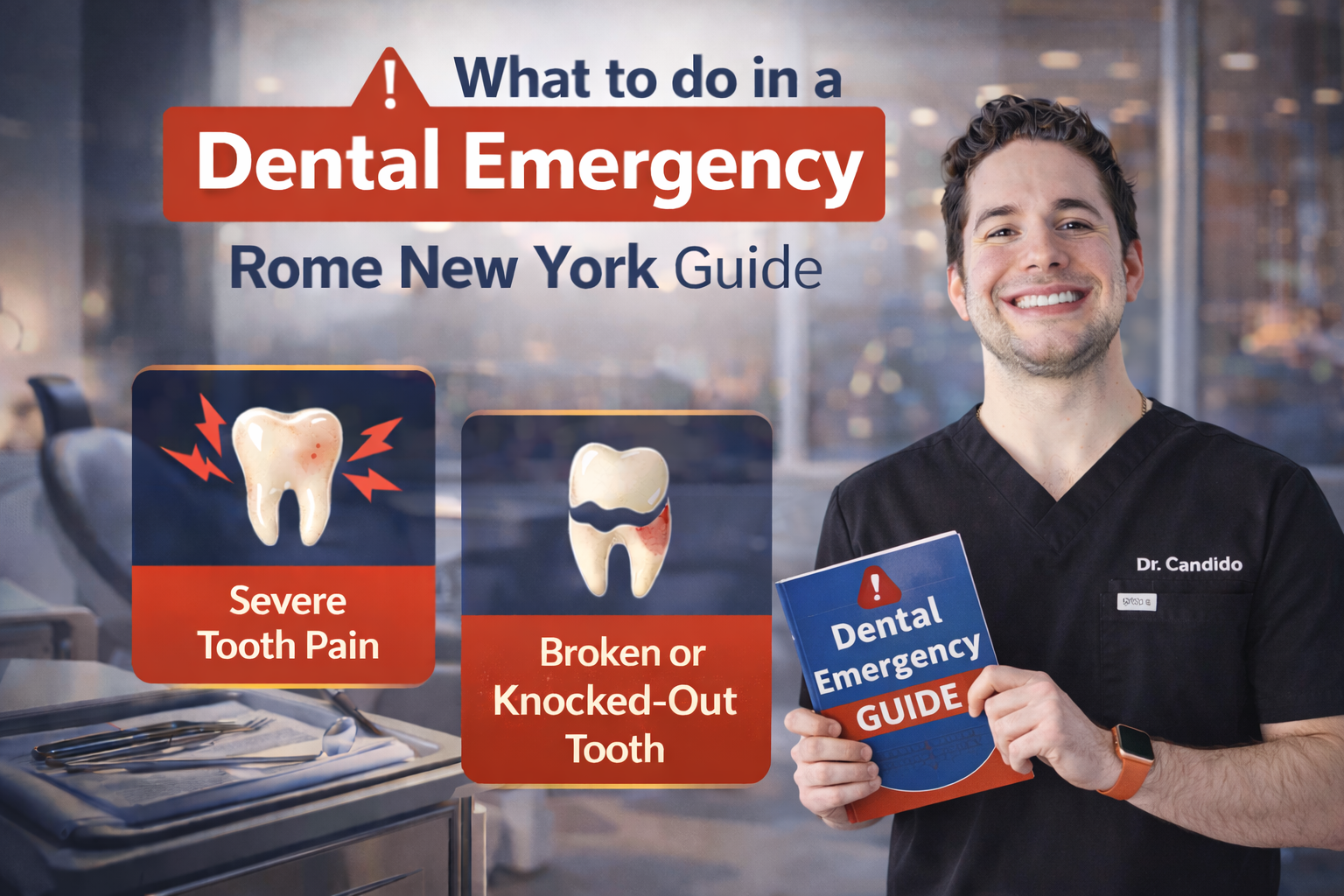 Dentist holding a 