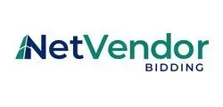 NetVendor Bidding logo in teal and dark green text on a white background