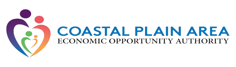 Coastal Plain Area Economic Opportunity Authority logo in blue and purple with an abstract human figure icon