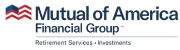 Mutual of America Financial Group logo with red and blue emblem and tagline “Retirement Services • Investments”