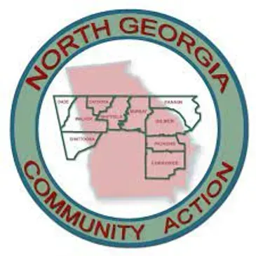 North Georgia Community Action logo with a map outline in teal, red, and pink