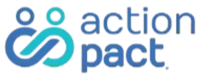 Action Pact logo with blue and teal interlocking people icon and text