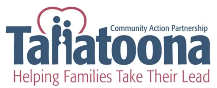 Tajatoona Community Action Partnership logo with heart and family icon, tagline “Helping Families Take Their Lead”