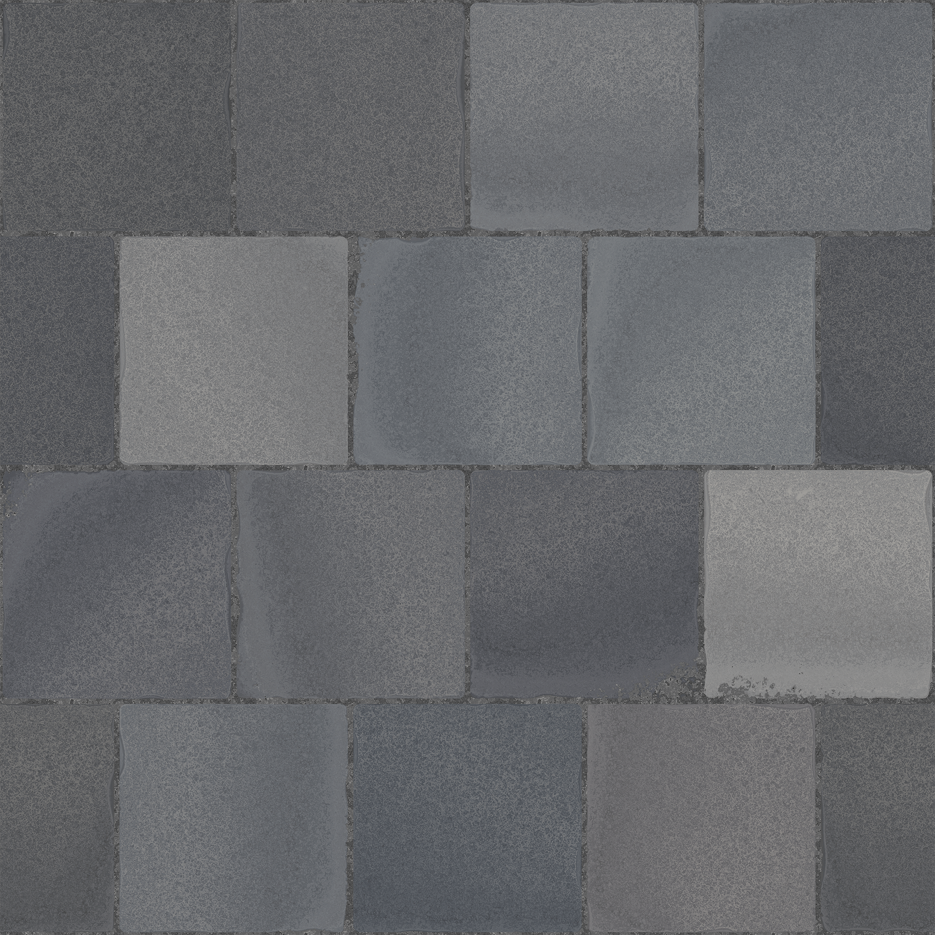 A close up of a brick wall with a gray tile in the middle.