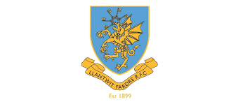 Badge with a light blue shield, gold dragon, and banner reading