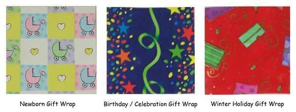 Multiple gift wrapping options for the holidays and special occasions.