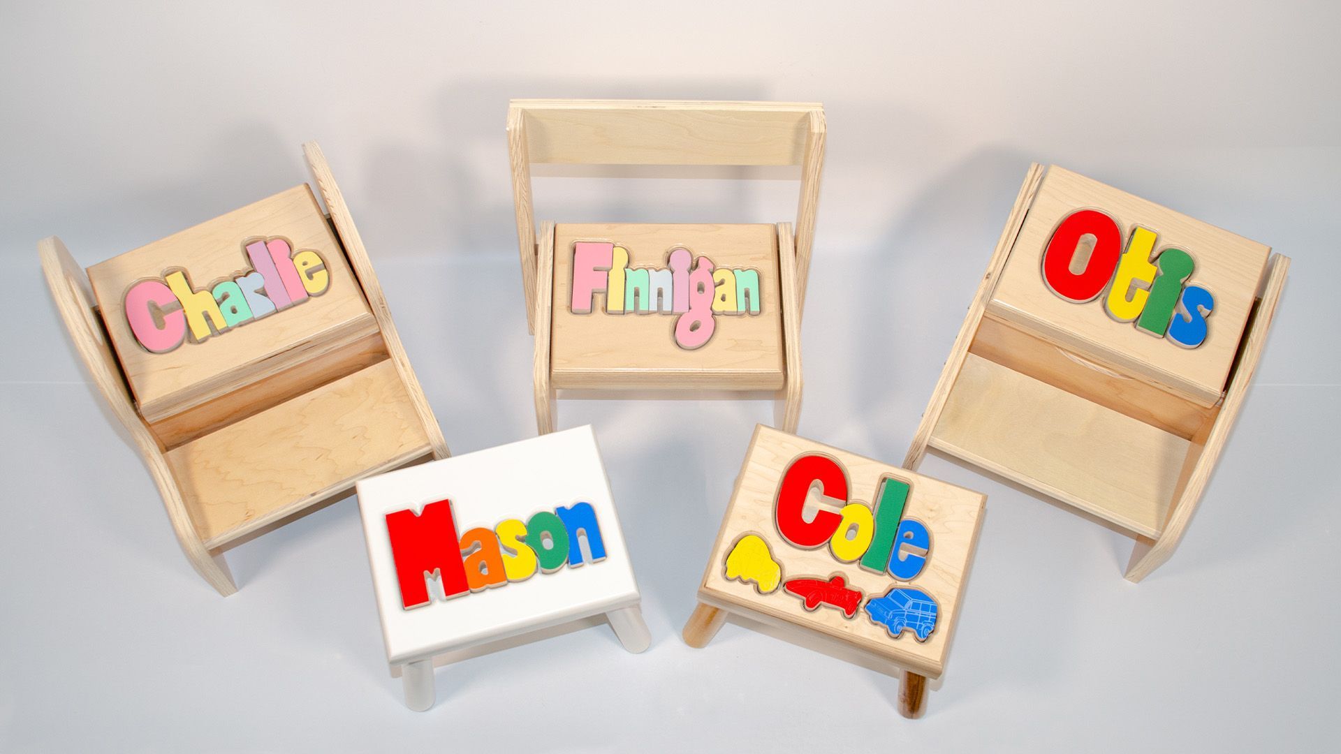 colorful classic puzzle stool gif showing multiple colors and selection choices
