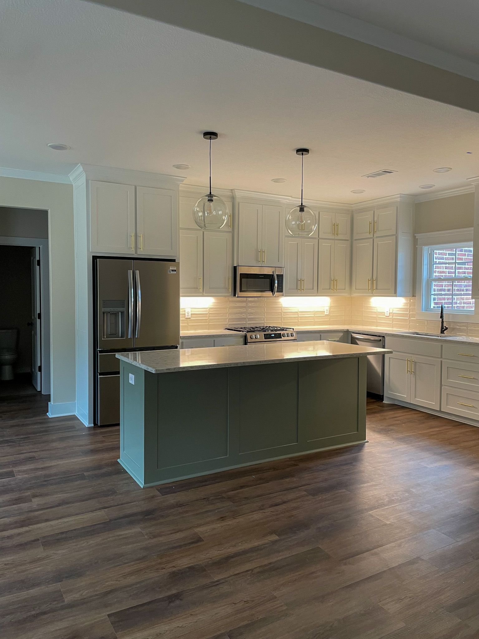 A kitchen from a new spec home.