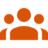 A group of people standing next to each other on a white background.
