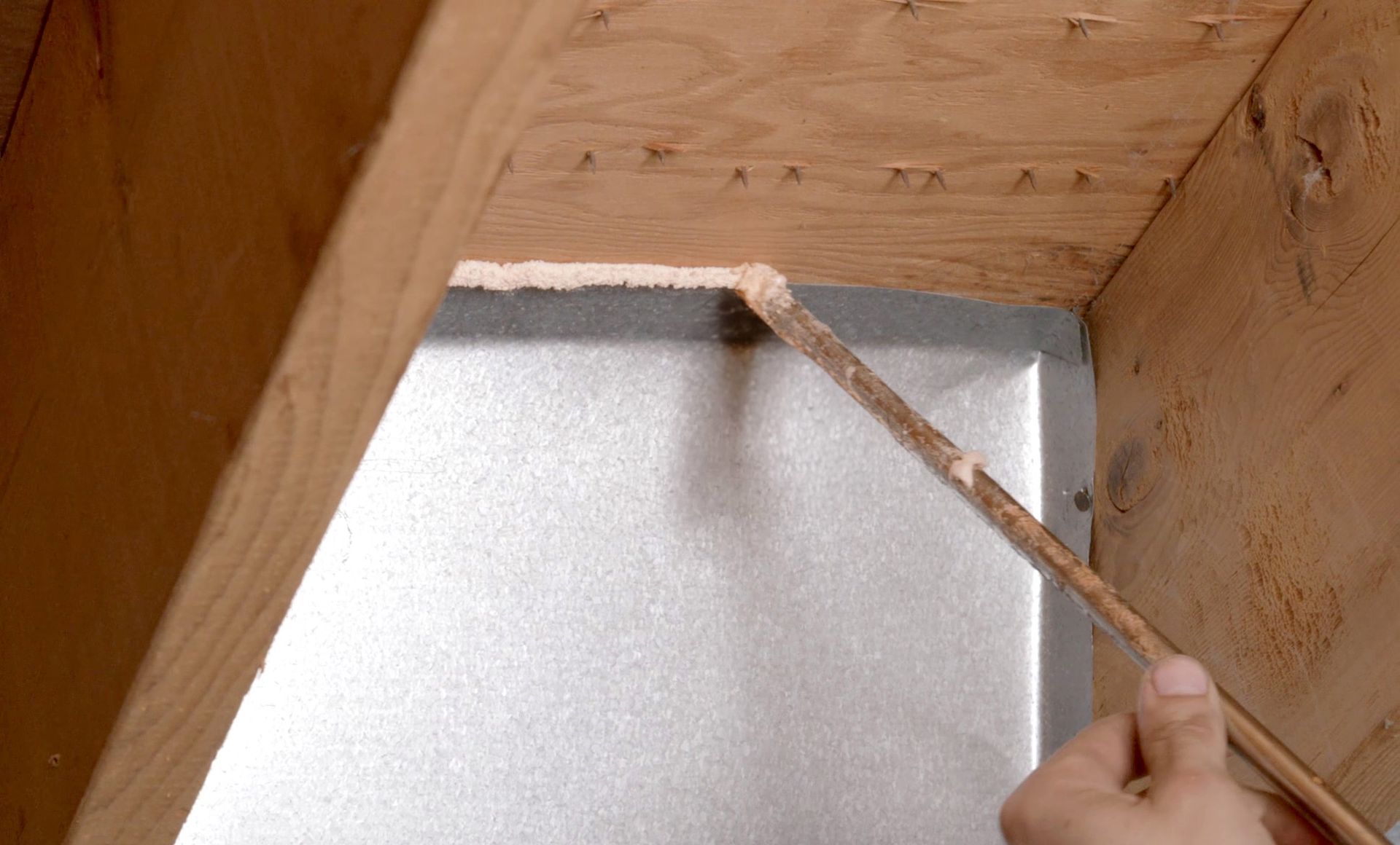 Close-up shot of air sealing