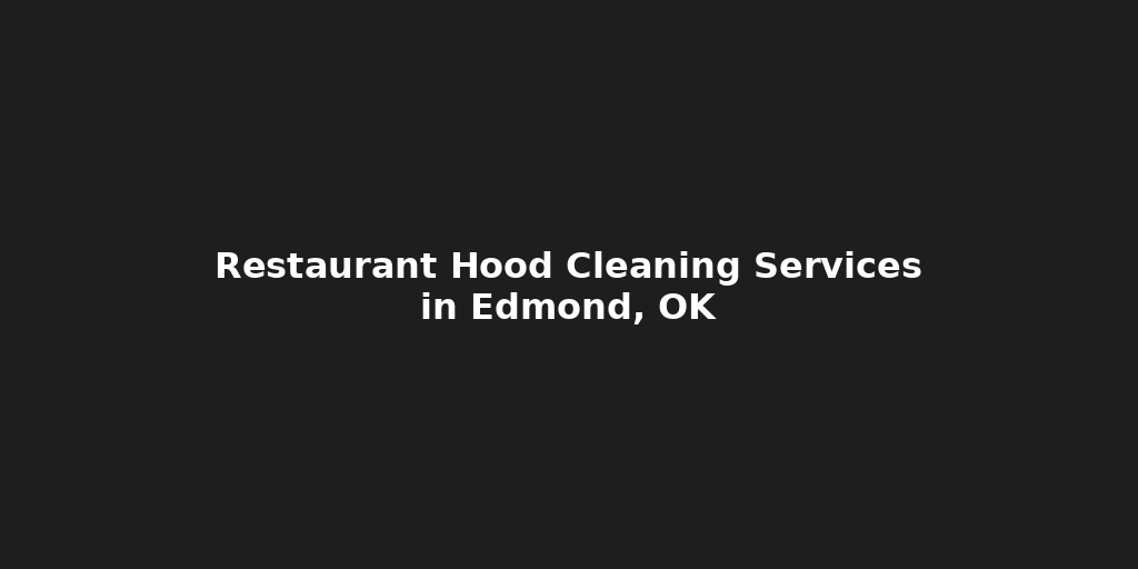 A black background with white text that says restaurant hood cleaning services 