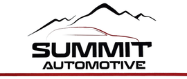 Summit Automotive logo with stylized mountain line and red underline on a white background