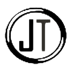 JT initials inside a white circle, enclosed by a thick black outline.