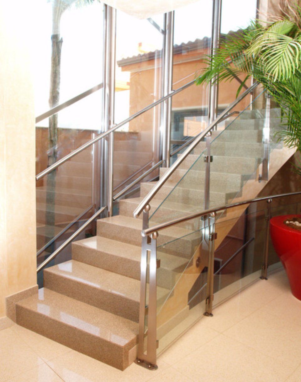 metal stairs and railings